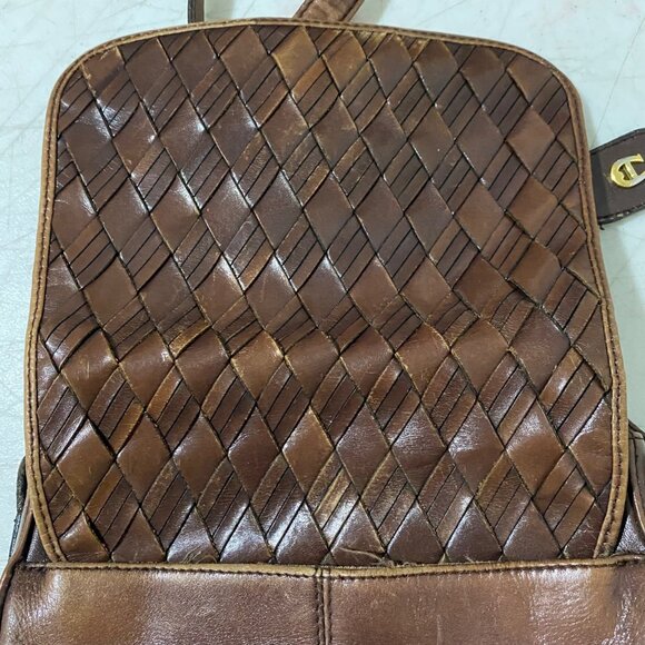 Vintage Etienne Aigner Brown Leather Crossbody Bag Purse Western Boho Preppy - Picture 5 of 12